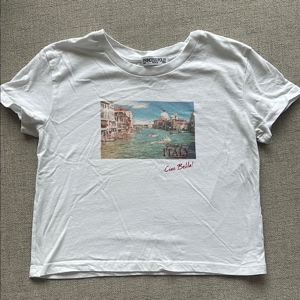 Princess Polly White Italy Graphic Tee